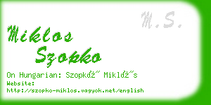 miklos szopko business card